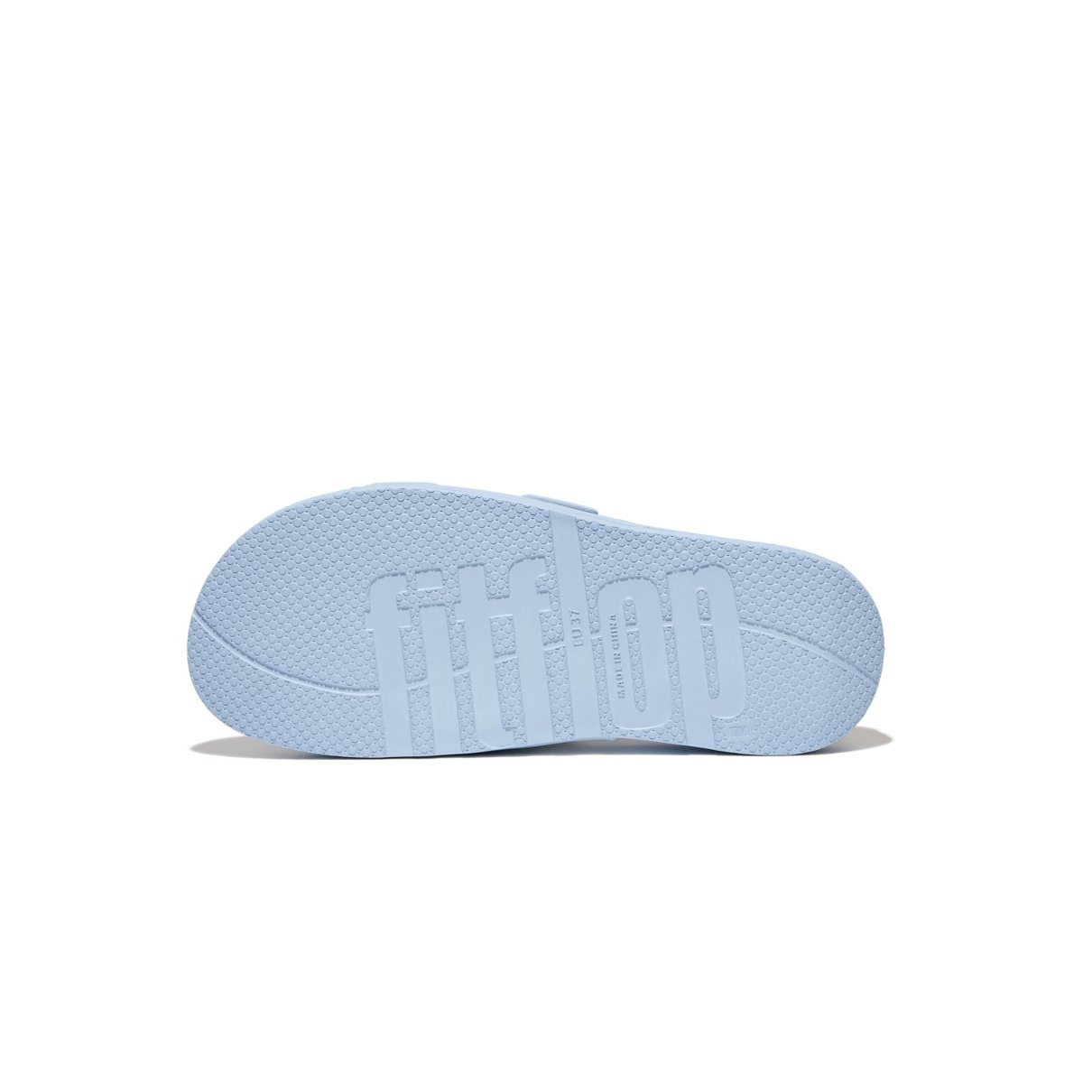 FitFlop iQUSHION Two-Bar Buckle Slides Sky Blue outsole