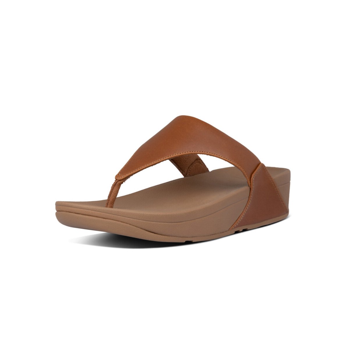 LULU Leather Toe-Post Sandals Light Tan side view