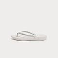 FitFlop iQUSHION Ergonomic Flip-Flops Silver front view