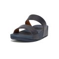 FitFlop LULU Leather Slides Midnight Navy side view