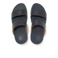 FitFlop LULU Leather Slides Midnight Navy top view