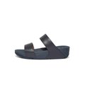 FitFlop LULU Leather Slides Midnight Navy front view