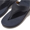 LULU Leather Toe-Post Sandals Deepest Blue close up