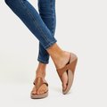LULU Leather Toe-Post Sandals Light Tan style shot
