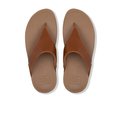 LULU Leather Toe-Post Sandals Light Tan top view