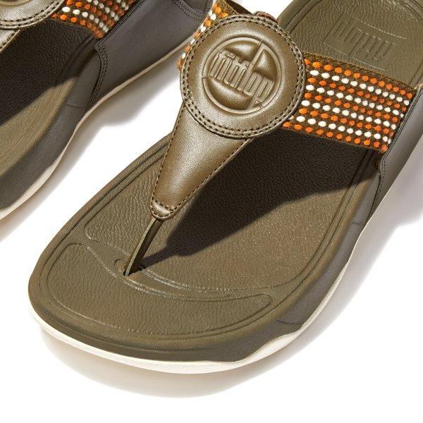 WALKSTAR Finestripe Webbing Toe-Post Sandals