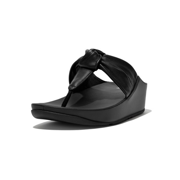 TWISS II Knot-Strap Leather Toe-Post Sandals