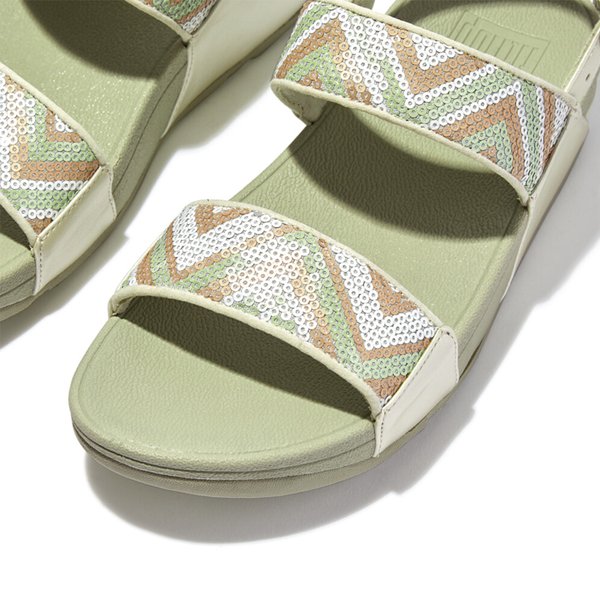 LULU Sequin Zigzag Back-Strap Sandals
