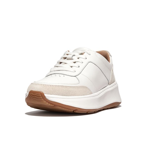 F-MODE Leather/Suede Flatform Sneakers